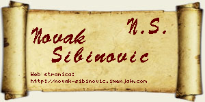 Novak Sibinović vizit kartica